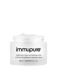 White jar of immupure Night Intense Repair and Hydrating Cream on a white background