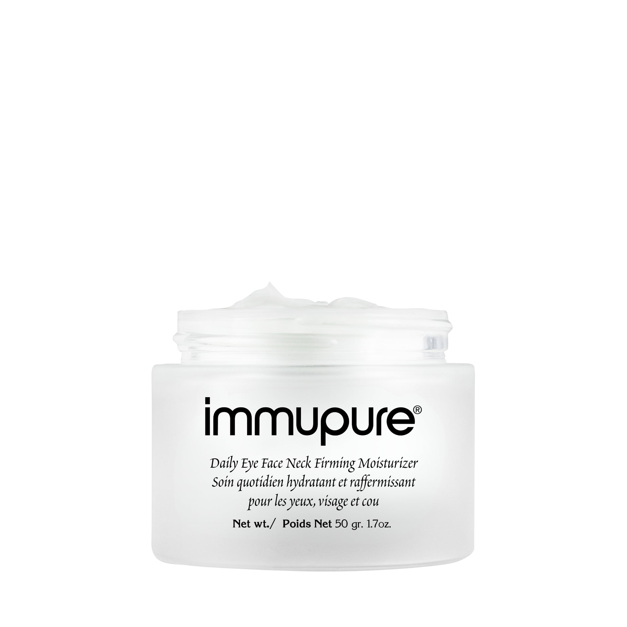 Immupure Colostrum Anti-Aging Day Cream for face, eyes and neck, open jar