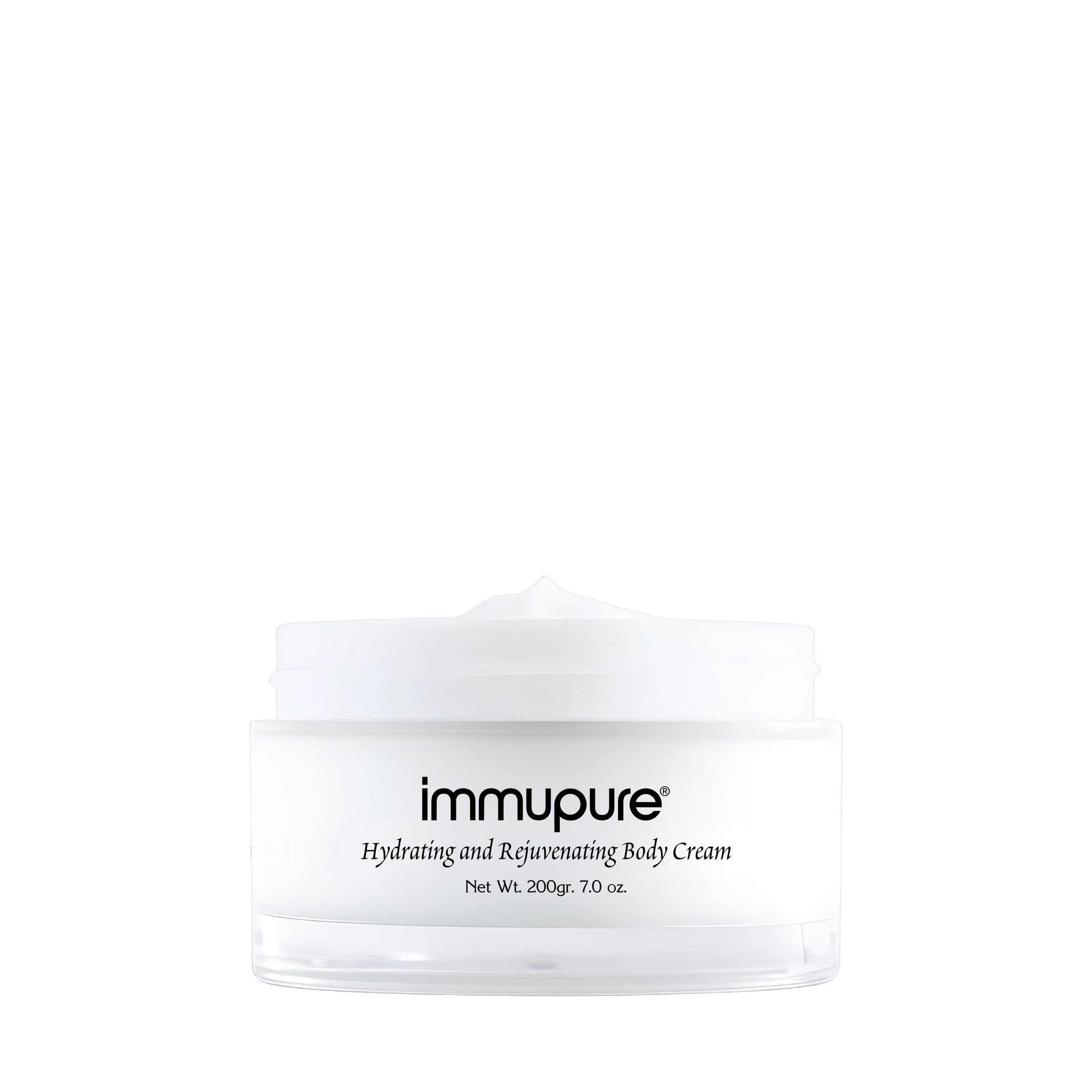 Immupure Colostrum Anti-Aging Firming Body Cream for dry, crepey skin, open jar